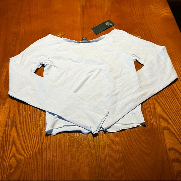4/$20 NWT Wild Fable Light Blue V Neck Long Sleeve Top XXS - Picture 3 of 6